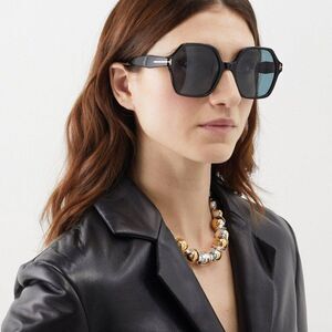 NEW Tom Ford FT1032-F ROMY 01A Black Blue Square Oversized Women Sunglasses
